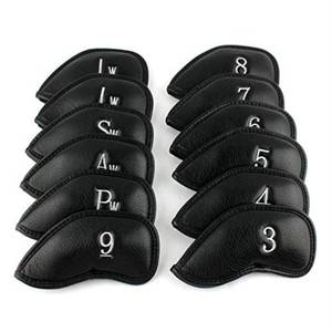 lot 6247 image: Craftsman Golf 12pcs Thick Synthetic Leather Golf Left Handed Iron Head Covers Set Headcover Fit All Brands Callaway, Ping, Taylormade, Cobra, Etc. for Left Handed