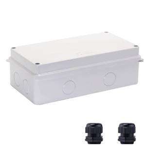 lot 6312 image: Junction Box, Reserved Holes Electrical Boxes Waterproof IP65 ABS Plastic Electrical Power Cord Enclosure Project Box White 7.9 x 5.9 x 2.8 inch(200x100x70mm)