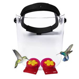 lot 9326 image: Hsmanchry Hummingbird Feeder Helmet  Easy-Install Hummingbird Feeder Hat  2 Feeding Ports, Round Nectar Box, Leak-Proof & Quick to Refill