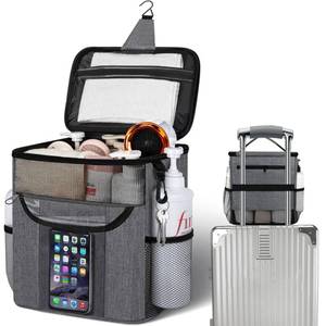 lot 9334 image: Attmu Shower Caddy Portable for Dorm Room Essentials, Hanging Shower Bag for College, Large Capacity Mesh Shower Caddy for Bath Essentials (Gray)