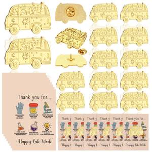 lot 10423 image: Ferreve 30 Set Lab Week Gift Bulk Pin Appreciation Card Bag CNA Week Thank You Gifts for Anesthesiologist Anesthetist CRNA RT Nursing Assistant Medical Doctor Nurse Staf (Gold)