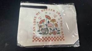 lot 10427 image: I Can Love Me Better with Floral Design and Elastic Band Bag