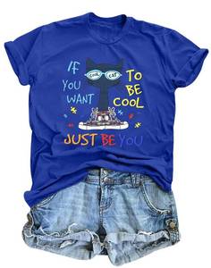 lot 10428 image: Autism Awareness Shirt Women Autistic Support Squad Shirts Mental Health Tshirt in April We Wear Blue Clothes S