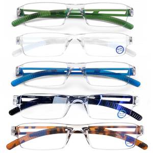 lot 10447 image: AQWANO 5 Pack Rimless Computer Reading Glasses 3.5 Blue Light Blocking, Lightweight & Comfortable Anti GlareUV Magnifying Eyeglasses Readers for Women Men, 3.5