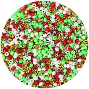 lot 10465 image: 1000PCS Pony Beads Bulk �� 6x9mm Red Green White Gold Silver Kandi Beads for Bracelets, Hair Braids, Jewelry Making, Crafts & DIY Christmas Holiday Decorations