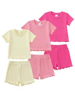 lot 10475 image: Aura Vane Baby Girl Outfits Clothing Set 12-18 Months Cute Pink Summer Girl Clothes Short Sleeves T-Shirt Elastic Waist Pants Outfit Set