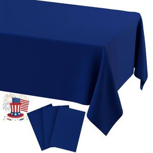 lot 10476 image: Smiry Disposable Table Cloth 3 Pack, 54 x 108 Inch Waterproof Plastic Tablecloth, Decorative Rectangle Table Covers for Party, Birthday, Picnic, Navy