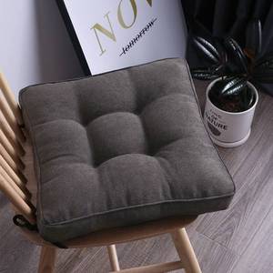 lot 11015 image: vctops Square Chair Pad Seat Cushion with Ties Solid Color Soft Chair Pads Comfy Velvet Cushion Pillow for Kitchen Dining Office Chair Kids Reading (Coffee,16x16)