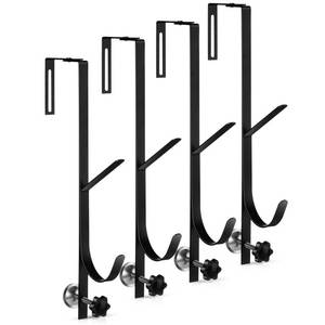 lot 11032 image: Reallnaive 4 Pack Pool Fence Hooks Equipment Above Ground Swimming Accessories Adjustable Fence Hangers for Pool Hose Skimmer Garden Tool Organizer Fits 1.2 Inch to 3.5 Inch Railing (Black)
