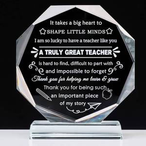 lot 11049 image: YWHL Unique Teacher Appreciation Gifts for Women Men, Teacher Birthday Retirement Gifts from Students, Crystal Keepsake Gifts for Teachers on Teachers Day Appreciation Week Christmas