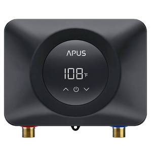 lot 11895 image: APUS Tankless Water Heater Electric 240V, 4500W Instant On Demand Hot Water Heaters, Under Sink Point of Use Water Heater, LED Digital Display, Ultra Compact for Kitchen, Bathroom, Laundry,Black (Slightly Used)