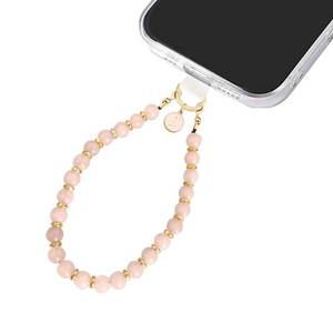lot 12031 image: MuagoChic Cute Marble Beaded With Initial Charms Phone Wrist Strap, Hnad Bracelet Strap with Tether Tab, Letter Charms Wristlet Strap