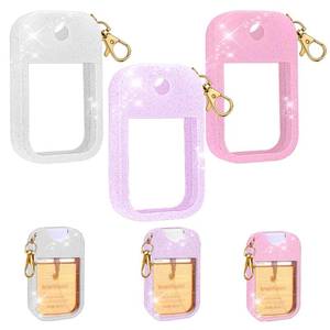 lot 12054 image: AIERSA 2Pcs Hand Sanitizer Spray Case Compatible with Touchland,Rabbit Ears Design Silicone Hand Sanitizer Case Holder with Keychain for Touch Land Mist Case 1FL. OZ��BluePurple