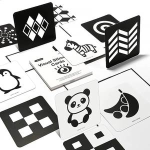 lot 12394 image: beiens High Contrast Baby Flashcards, Black White Color Newborn Brain Development Toys, Visual Stimulation Learning Activity Cards, Educational Infants Gift (Black & White(for 0-3 Months))