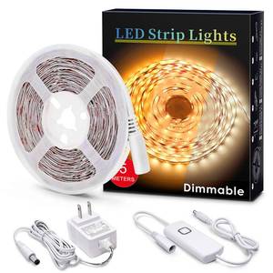 lot 12406 image: MYPLUS Under Cabinet Led Lighting, 16.4ft LED Strip Lights Kit with Dimmer Control for Kitchen, Cabinet, Shelf, Counter, Bedroom and D�cor, Warm White 3000K, 1050LM