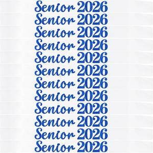 lot 12439 image: 12 Pack Senior Sash 2027, Blue Glitter White Satin Finally Graduated Senior Cheerleader Sashes for Class of 2027 Graduation Party Supplies, White Blue