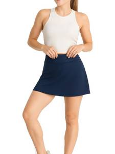lot 12441 image: 4HOW Womens Athletic Tennis Skirt with Built-in Shorts and Pocket �� High-Waisted Golf Skort for Summer, Blue Size M