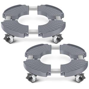 lot 13408 image: sanyi Plant Caddy with Wheels, 2 Pack Adjustable 15-21 Inch Rolling Planter Base Indoor Outdoor Large Plant Rollers Cart Dolly with Casters for Flower Pot Garden Tree Pot Holder Mover