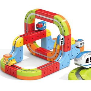 lot 13427 image: Magnetic Train Set for Kids Ages 3-12 3D Electric Train Sets Infinity Anti-Gravity Race Track & Flexible Cube Track STEM Learning Magic Tracks Toys (38)