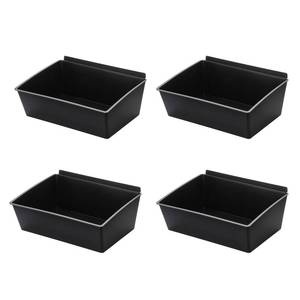 lot 13457 image: Sumnacon Slatwall Bins 4 Pcs Large Slatwall Organizer for Garage Plastic Slatwall Storage Bins for Storing Garage Accessories Multiple Stackable Slat Wall Tool Organizer for Workshops,Shopping Malls