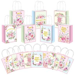 lot 14001 image: Zoketriton Mothers Day Party Supplies, 24 Pcs Mothers Day Paper Gift Bags with Handle, Best Mom Party Favor Treat Bags for Gift Wrapping and Happy Mother Day Birthday Party Supplies