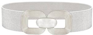 lot 14011 image: Glamorstar Women Wide Stretchy Belts Elastic Waist Belts for Dresses Silver 65cm26in