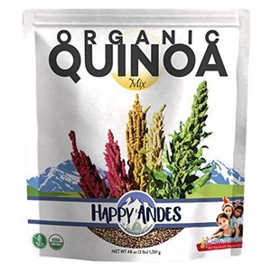 lot 14014 image: Happy Andes Tri-Color Organic Quinoa 3 lbs - Non Gluten  Whole Grain Quinoa - Ready to Cook Food for Oats and Seeds Recipes - Healthy Meal with Vitamins and Protein - Best Value
