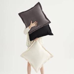 lot 14035 image: COCO TOP Set of 3 Classic Vintage Decorative Throw Pillow Covers 18x18inch, Striped Corduroy Cute Soft Fluffy Square Cushion Covers for Couch Sofa Car Home Farmhouse Decor(Dark Brown, Black & White)