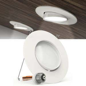 lot 14041 image: Sunco Lighting LED Can Lights Eyeball Retrofit Gimbal 56 Inch Recessed Light Fixture Home Office Dimmable, 12W60W, 800 LM, Directional Angled Trim Adjustable Downlight, 1 Pack, 3000k Warm White