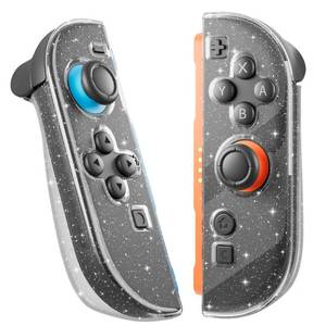 lot 14070 image: FUNDIARY Replacement for Nintendo Switch 2 Controller, Switch Wireless Controllers Compatible with Switch 2, Shockproof Hard PC Protective Cover with 2 Thumb Caps, Clear Glitter