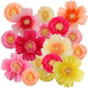 lot 14432 image: Crowye 12 Pcs Large Colorful Tissue Paper Flowers Decorations Giant Fiesta Craft Crepe Paper Flowers for Wall Decor Backdrop Mexican Wedding Birthday Carnival Party (10 20,Fresh Color)