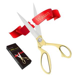 lot 14436 image: Ribbon Cutting Scissors Giant & Heavy Duty Professional Cutting Tools with Sharp Blades, Ideal for Grand Opening Ceremonies, Fabric, Crafting