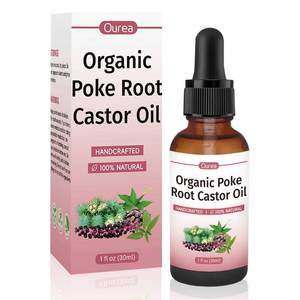 lot 14437 image: Poke Root Castor Oil Organic �� 1 fl oz (30ml) Natural Lymphatic Support Massage Oil, Soothing Relief for Cysts, Boils, Breast, Fibroids, Swollen Lymph Nodes & Joint �� Deep Tissue Drops