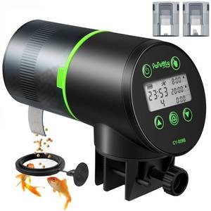 lot 14443 image: Automatic Fish Feeder for Aquarium, Auto Fish Food Dispenser with Timer and Feeding Ring, Moisture-Proof, Smart Fish Tank Vacation Feeder with 2 AAA Batteries
