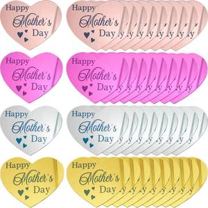 lot 14448 image: 40Pcs Happy Mothers Day Cupcake Topper Acrylic Cake Disc Heart Round Cake Topper Mirror Engraved Mothers Day Cake Picks Cupcake Decorations for Moms Birthday Mothers Day Gifts Party Decor