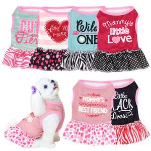 lot 14451 image: Clysee 6 Pack Girl Dog Clothes Pet Dress Shirt Female Cute Dog Sundress Puppy Summer Apparel Clothes Outfits with Ruffles for Pets Cats(Medium)