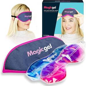 lot 14457 image: Magic Gel Eye Mask Cold Pack  2 Pack Cooling Eye Mask for Sleeping  Reuable Cold Eye Mask & Hot Eye Compress with Adjustable Strap  Eye ice Pack for Migraine, Styes, Blepharitis, MGD & Tired Eyes