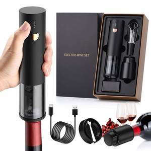 lot 14488 image: Wine Gifts-Electric Wine Opener-Automatic Wine Opener Rechargeable-Cordless Electric Corkscrew-Wine Bottle Opener with Foil Cutter, 2 in 1 Aerator Pourer, Vacuum Stopper, Gift Box