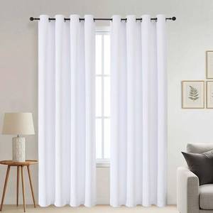 lot 19652 image: Ebesto Pure White Window Curtains - Solid Thermal Insulated Thick Fabric Light Filtering Curtains for Bedroom, Grommet Soundproof Window Drapes, 2 Panels, 2x52Wx84L Inches