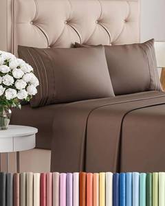 lot 19662 image: Cal King Size 4 Piece Sheet Set - Comfy Breathable & Cooling Sheets - Hotel Luxury Bed Sheets for Women & Men - Deep Pockets, Easy-Fit, Extra Soft & Wrinkle Free Sheets - Brown Oeko-Tex Bed Sheet Set