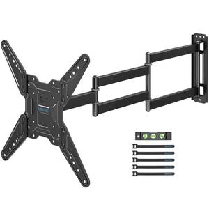 lot 19665 image: BONTEC TV Wall Mount for 26��65 Inch Flat and Curved Screens with 37.4 Inch Long Extension, Full Motion Swivel Design, Heavy Duty Bracket for Corner or Monitor Setup, Max VESA 400x400, Holds 77 lbs