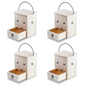 lot 19673 image: Carpenter Bee Trap for Outside, Wooden, Weather-Resistant, 4 Pack, Wasp Trap for Outdoor Use