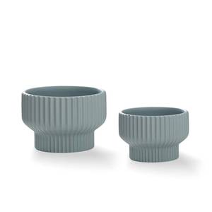 lot 19675 image: Puoyik 2 Piece Set of Flower Pots 86 inches, Ceramic Flower Pots with Drainage Holes, Indoor and Outdoor Plant Flower Planter (7.85.9 White)