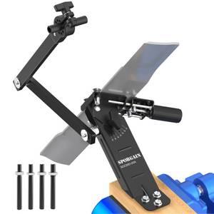 lot 19691 image: SporGain Lawn Mower Blade Sharpener, 15°��45° Adjustable Lawnmower Blade Sharpener, Fits 1.65��3.60 Mower Blades, Use with Angle Grinder, Precision Lawn Mower Blade Sharpening Tool