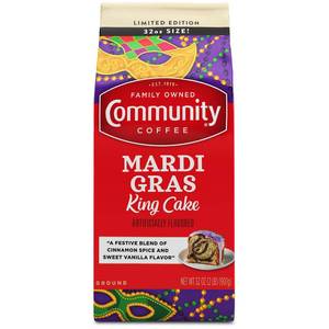 lot 20006 image: Community� Coffee Mardi Gras King Cake Ground Coffee 32 oz. Bag