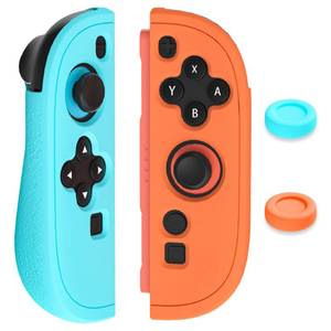 lot 20025 image: GLDRAM Soft Silicone Case for Nintendo Switch 2 Joycon Controller, Comfort Protective Cover Shell Skin Protector with 2 Thumb Caps for Joycon 2 Grip - Blue & Orange