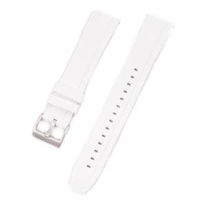 lot 20417 image: StrapHabit Extra Long Watch Strap for Large Wrists - Quick Release Rubber Band FKM 20mm 22mm (White, 22mm)