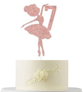 lot 20442 image: Ballerina 7th Birthday Cake Topper, 7th Birthday Cake Topper, Cute Ballerina Bday Cake Decorations, Adorable Princess Cake Decor Supplies Dancing Girl Party Supplies