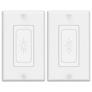 lot 20452 image: VCELINK Wall Plate Cable Pass Through, Single Gang Decorator Wall Plate Cover, Flexible Rubber Wall Grommets Insert for Low Voltage Cables, Wall Mount TV, Home Theater System, White, 2 Pack