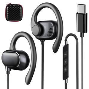 lot 20482 image: USB C Earbuds Wired Open Ear Headphones for iPhone 17 16 Pro 16e 15Samsung S26 S25 Ultra S24 S23,Over Ear Earbuds with Ear Hooks&Microphone C Plug Sports Corded Headset for iPad 10 11Android Running